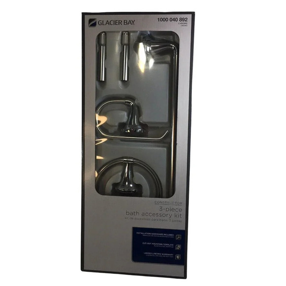 Glacier Bay Constructor 3-Piece Bath Hardware Set Chrome - Picture 1 of 4